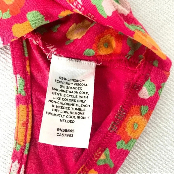 Y2K Retro BP Floral Crop Top Red Orange Pink Cut out back Sleeveless Boho - Picture 5 of 6